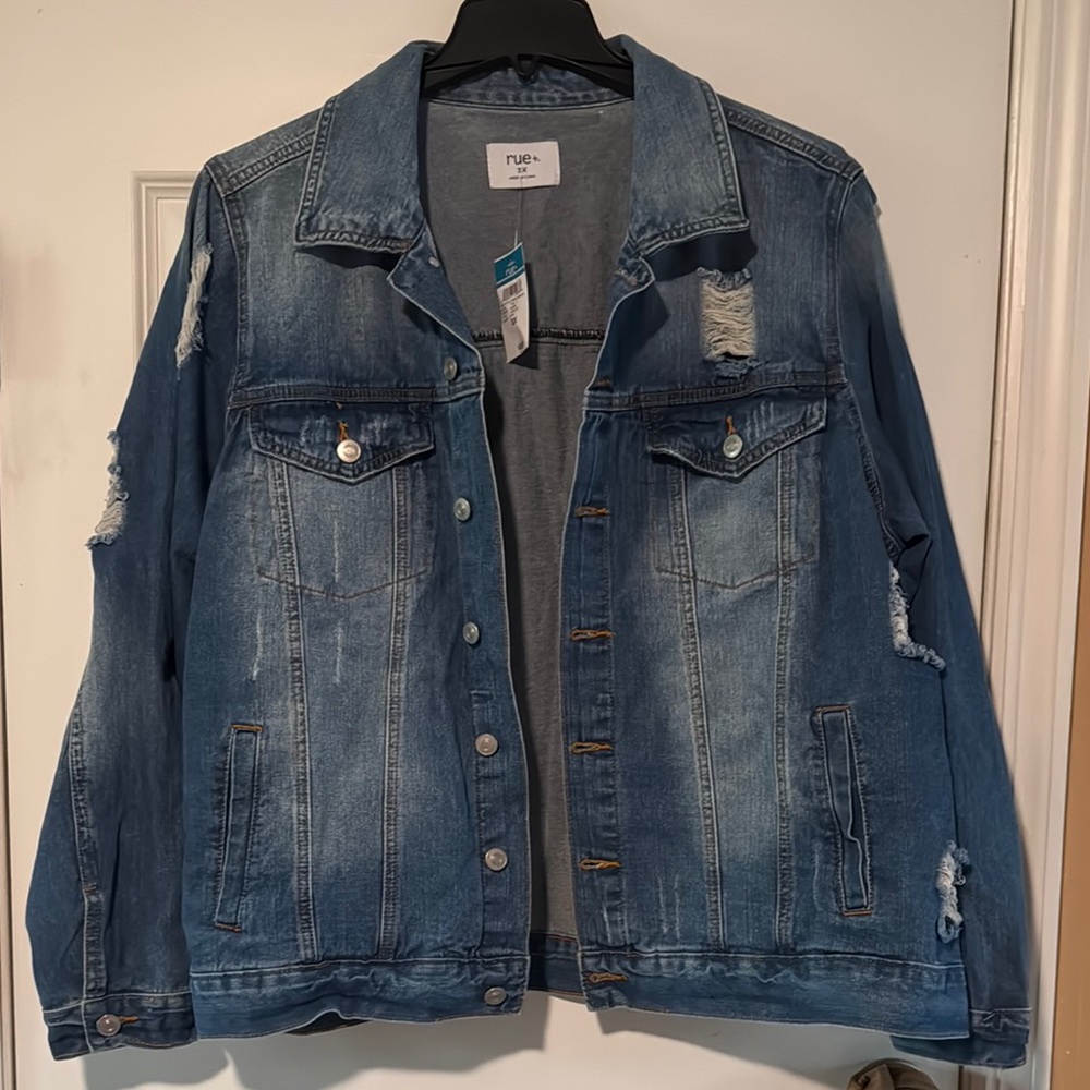 Rue+ | Blue Distressed Denim Jacket